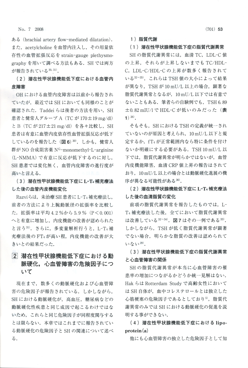 潜在性甲状腺機能低下症における動脈硬化8 潜在性甲状腺機能低下症における動脈硬化8