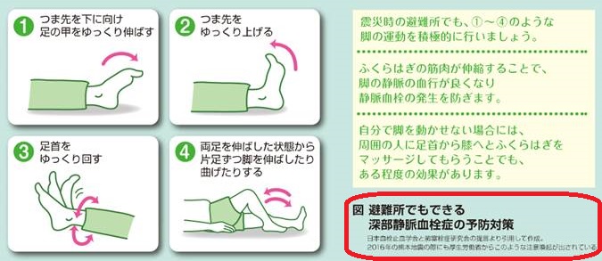 避難所でできる血栓予防運動 避難所でできる血栓予防運動