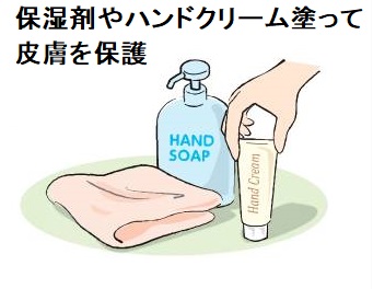 保湿剤やハンドクリームを塗って皮膚を保護 保湿剤やハンドクリームを塗って皮膚を保護