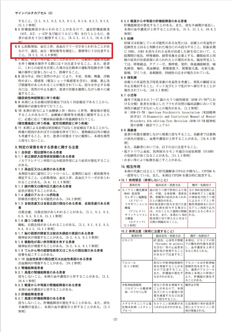 サインバルタ 添付文書2 サインバルタ 添付文書2