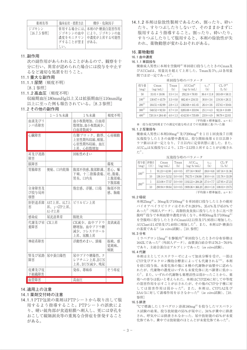 ベタニス添付文書3 ベタニス添付文書3