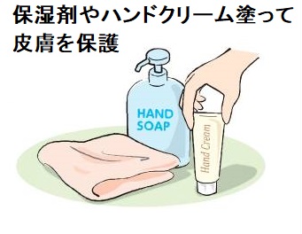 保湿剤やハンドクリームを塗って皮膚を保護